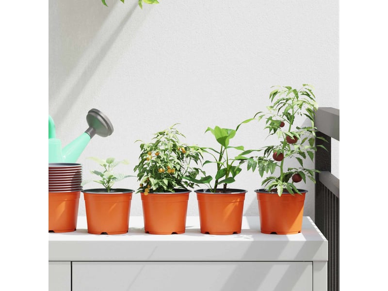  Jardinière - pot à fleurs rond 100 pcs terre cuite ø 10 x 8 cm plastique  - Conforama B
