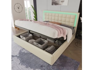 Lit coffre 180x200 cm    coloris blanc