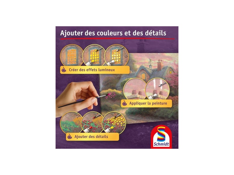  Kit de peinture sur toile preimprimée 50x40 cm cotage fleuri SCH4001504461652 - Conforama B