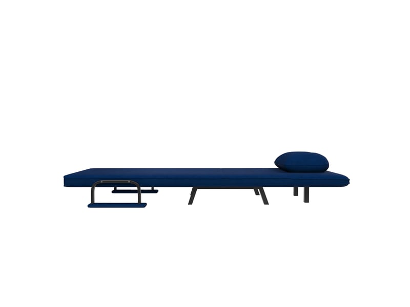  Fauteuil relax inclinable 5 positions 60x60x79 cm chenille bleu  - Conforama W