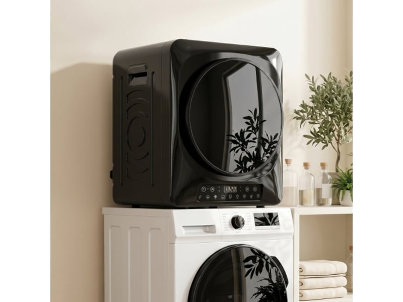 Sèche-linge à évacuation compact 1000 w, modes extra sec et eco, minuterie et température réglables, noir - Conforama B