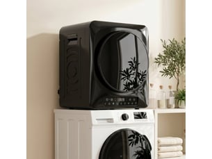 Sèche-linge à évacuation compact 1000 w, modes extra sec et eco, minuterie et température réglables, noir