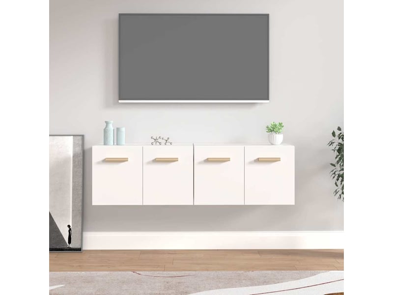  Armoires murales 2 pcs, meuble de rangement salon blanc 60x36,5x35 cm bois d'ingénierie  - Conforama B