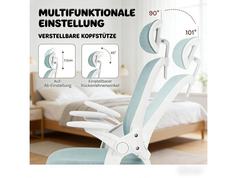 Chaise de conférence haut dossier, fauteuil de bureau ergonomique informatique moderne - Conforama E