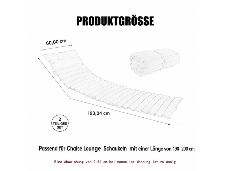 Lot de 2 coussins de chaise longue d'extérieur en polyester bleu, avec sangles de fixation réglables - Conforama C