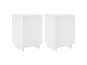 Table de chevet - cabinet de chevet - table de nuit 2 pièces blanc 33,5 x 34,5 x 50 cm