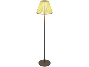 Lampadaire solaire en rotin style bohème, 25 led, capteur crépusculaire, ip44, ø33 x 135 cm, jardin et balcon