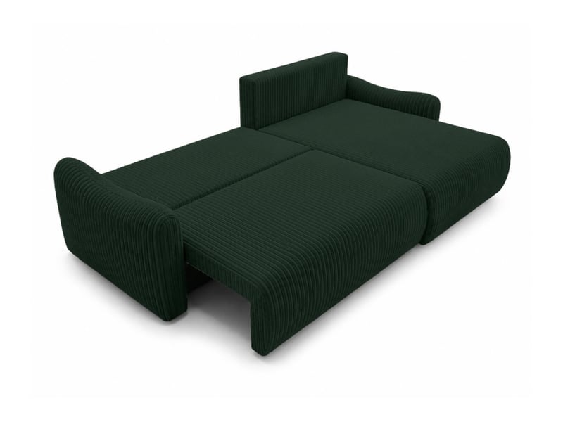  Apoline - canapé d'angle réversible convertible 4 places avec coffre en velours côtelé  - Conforama C
