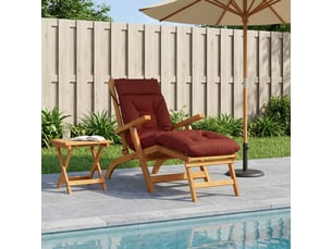 Coussin de transat, coussin pour bain de soleil vianen 100 % polyester rouge 200 x 60 x 8 cm cf56329