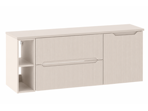 Ensemble salle de bain avec étagère et plan novo l.140 cm cachemire mat
