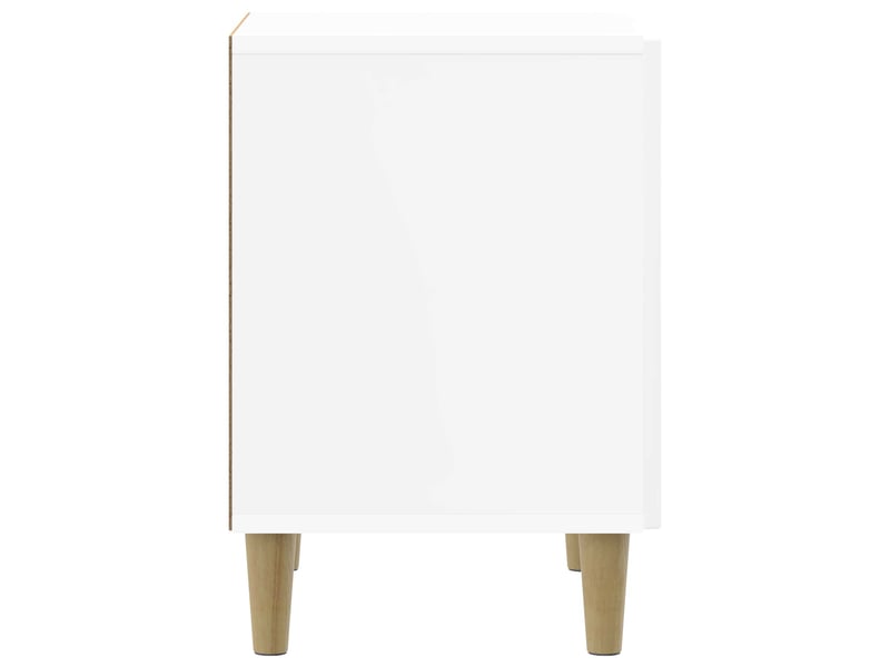  Table de chevet - cabinet de chevet - table de nuit blanc brillant 43 x 34,5 x 50 cm  - Conforama E