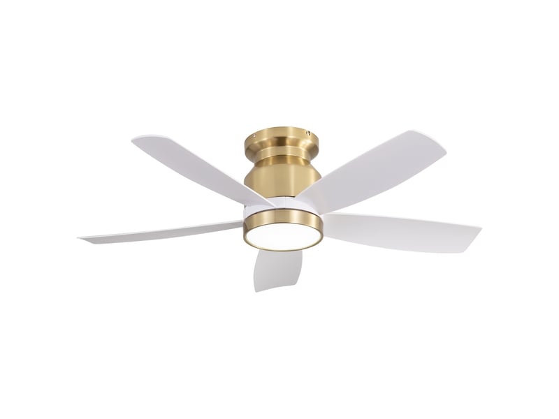 Ventilateur de plafond blanc silencieux 106cm extra plat avec lumière led dimmable, moteur dc réversible 6 vitesses et télécommande - Conforama W