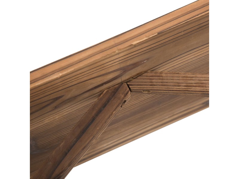  Banc de jardin 2 places 110x60x80, accoudoirs design roue de chariot banc d'extérieur, bois massif, 250 kg, brun  - Conforama B