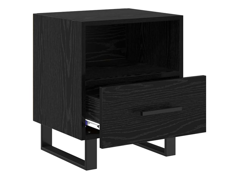  Table de chevet - cabinet de chevet - table de nuit 2 pièces chêne noir 40 x 35 x 47,5 cm  - Conforama E