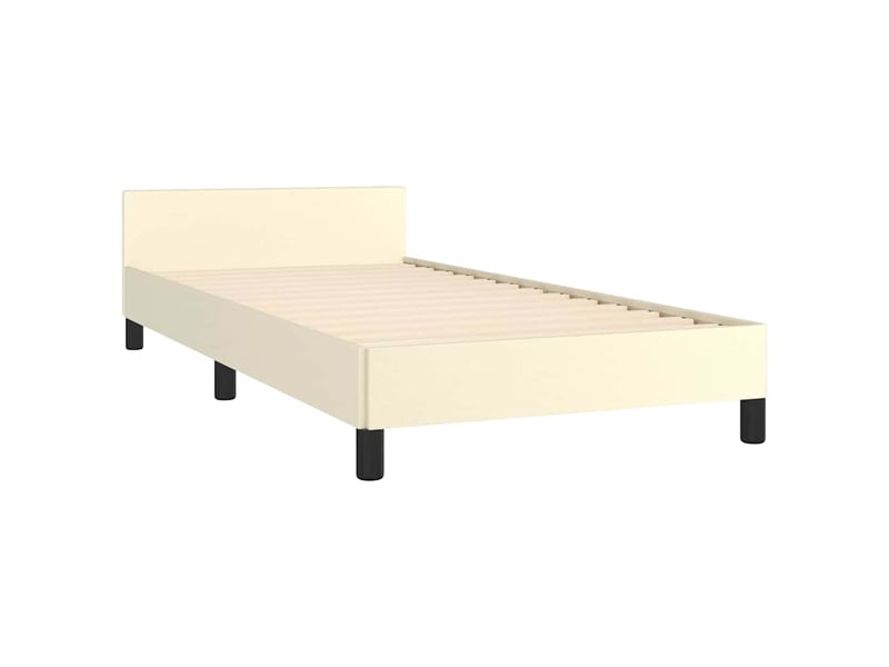Lit simple- lit adulte - cadre de lit sans matelas crème 80x200 cm similicuir - Conforama D