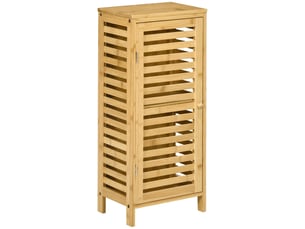 Armoire de salle de bain en bambou 1 étagère réglable design naturel 30 x 19,9 x 70 cm naturel