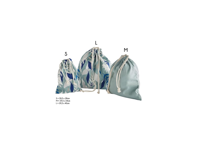 Lot 3 pochons june en tissu vert sauge 50274 - Conforama C