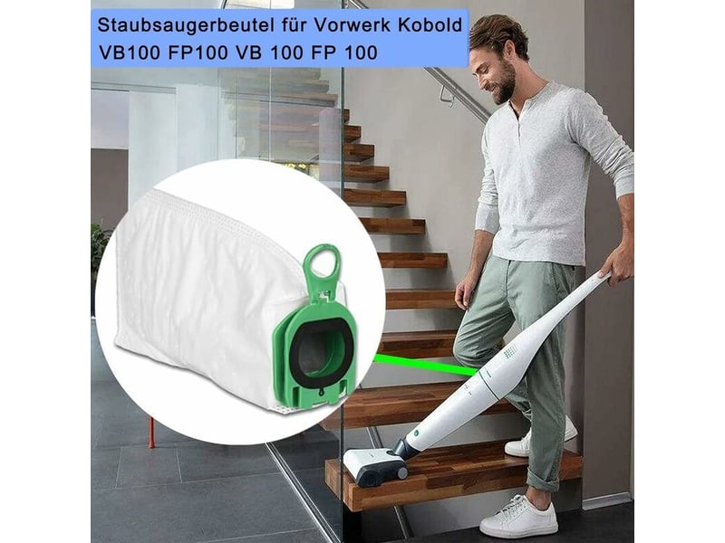  12 sacs d'aspirateur pour vorwerk kobold vb100 vb 100, sac à poussière de rechange pour vorwerk kobold fp100 fp 100 aspirateur  - Conforama C