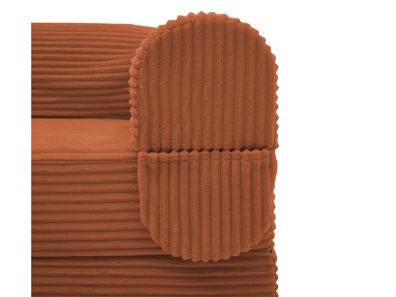  Fauteuil convertible orange 120x85x65 cm - canapé lit compact avec coussin et tissu côtelé pour salon  - Conforama W