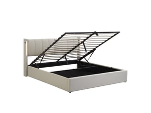 Lit coffre 140x190 cm <strong></strong>  <strong></strong> coloris gris