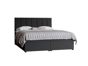 Lit coffre 200x200 cm IDOHOME  ZELTO coloris noir