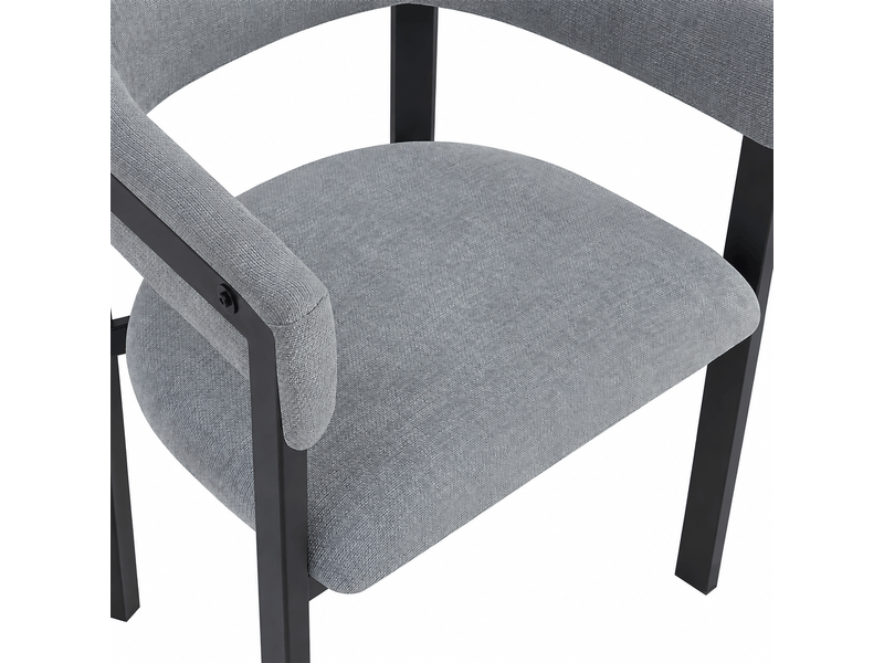 Lot de 2 chaises de salle à manger,61x50x76 cm,chenille,gris  - Conforama E