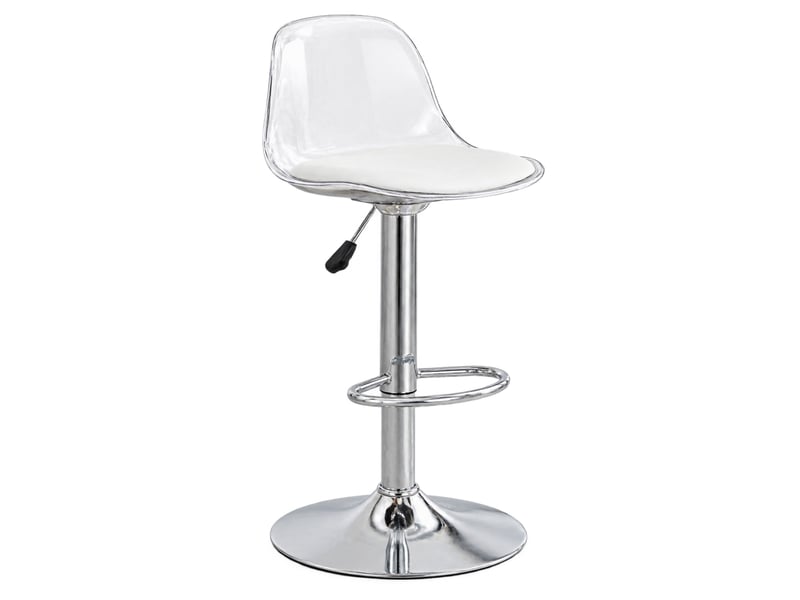 Lot de 2 tabourets de bar réglables,82-104 cm,plastique et métal,blanc argenté - Conforama A
