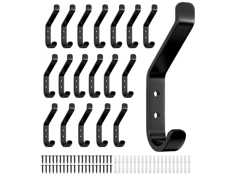 Lot de 20 patères à visser pour panneaux acoustiques, chambre, salon, salle bain, murales penderie, vestes, chapeaux, métal, noir, 10 cm noir pièces - Conforama A