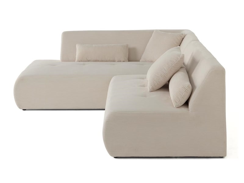 Onyx - canapé modulable d'angle gauche 5 places - en velours côtelé - lisa design - beige ONYX - Conforama E