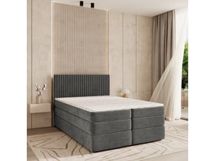 Lit avec rangement 140x200 cm <strong>MASSENO</strong> <strong></strong> coloris gris