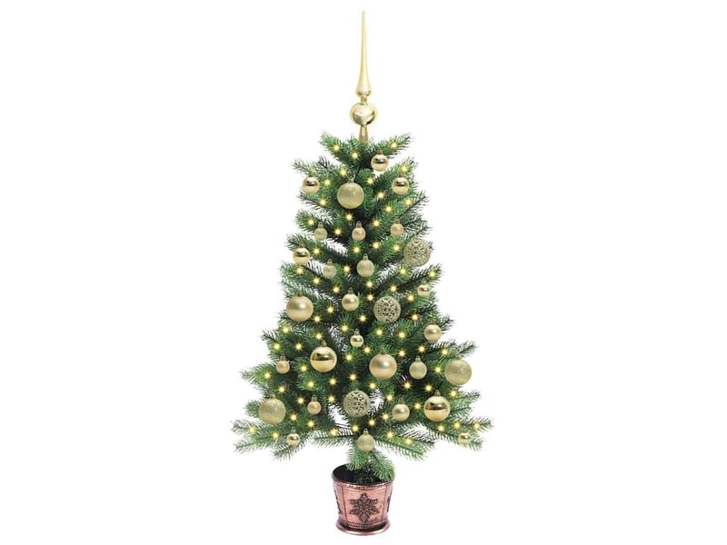 Sapin de noël - arbre de noël avec 150 led avec support vert 90 cm pe - Conforama C