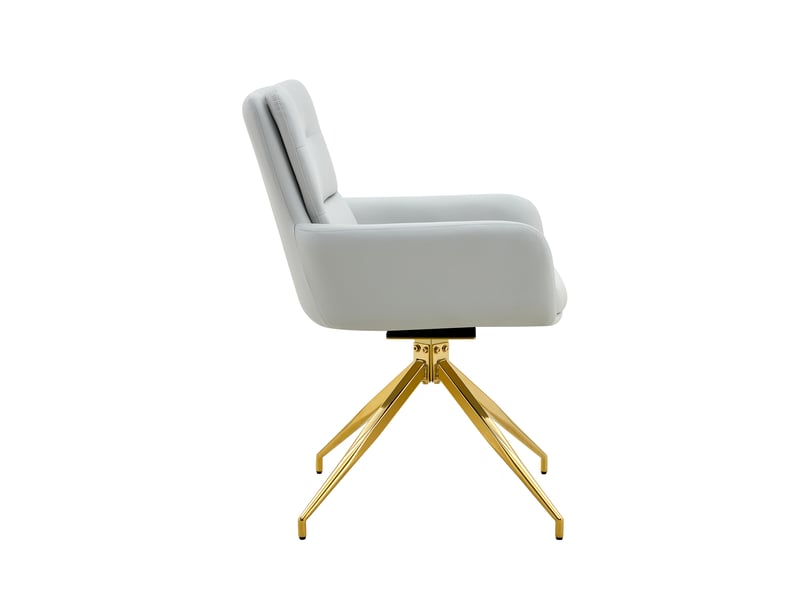  Lot de 2 chaises de salle à manger pivotantes à 360° en similicuir pu gris clair W3658P391034 - Conforama B