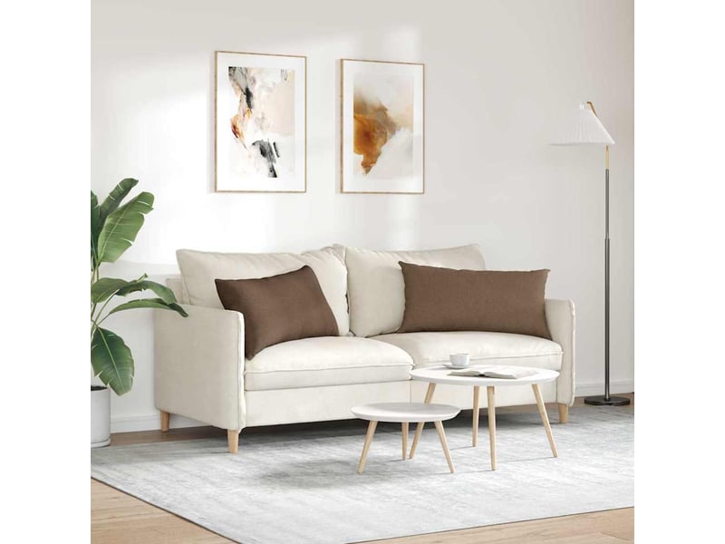  Lot de 2 coussins de canapé, coussins décoratifs tissu marron 80 x 40 cm cf58904  - Conforama D