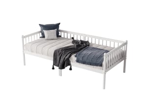 Lit banquette 90x200 cm <strong>KORFEE</strong>  <strong></strong> coloris blanc
