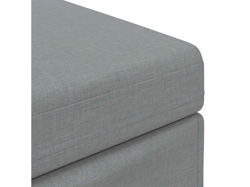  Tabouret bas, ottoman gris clair 41x41x40 cm tissu et bois stratifié  - Conforama E