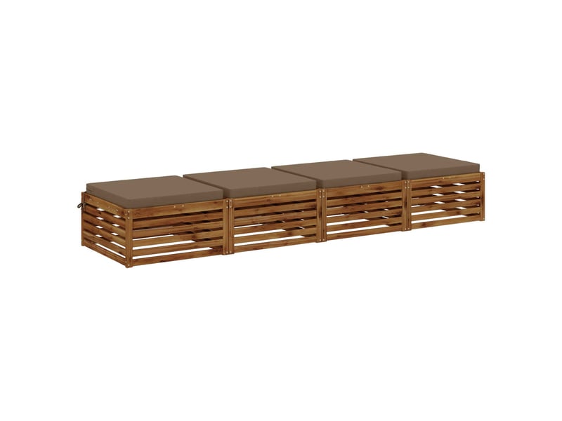 Lot de 4 coussins de siège, coussins d'assise soest 100 % polyester taupe cf60573 - Conforama C