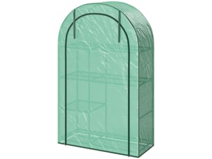 Mini serre à 4 niveaux avec bâche en plastique, portable, porte enroulable, 100 x 45 x 160 cm, verte
