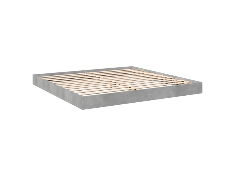  Lit double- lit adulte -  cadre de lit sans matelas gris béton 180x200 cm  - Conforama B