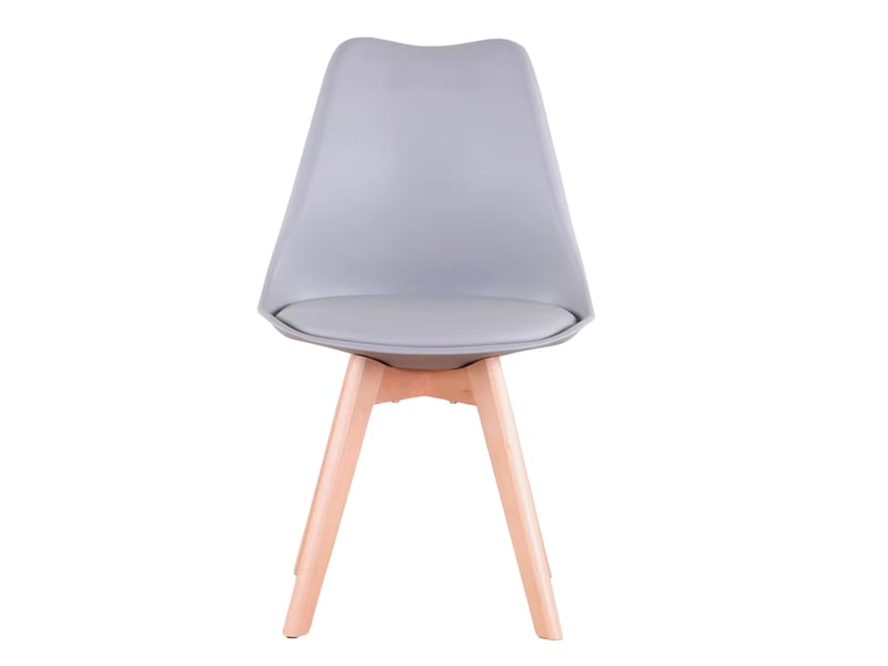  Chaise de salle à manger - chaise élégante à la forme ergonomique, chaise de bureau, chaise fonctionnelle, gris, bois  - Conforama C
