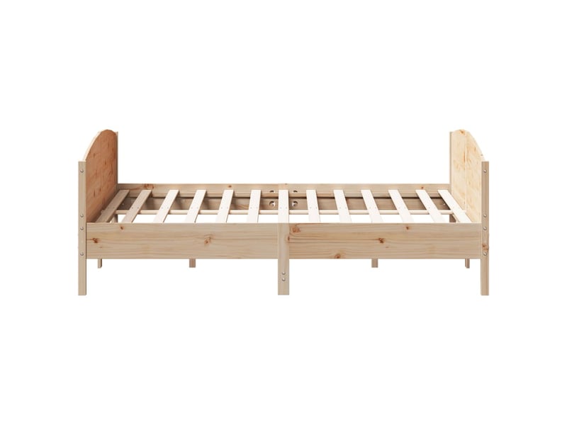  Lit double- lit adulte -  cadre de lit sans matelas 200x200 cm bois massif de pin  - Conforama D