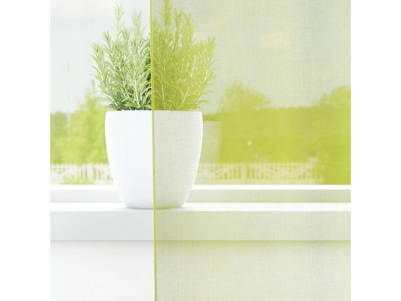  Lot de 2 rideaux en voile, voilages avec œillets vert pomme 140x175 cm cf44431  - Conforama C