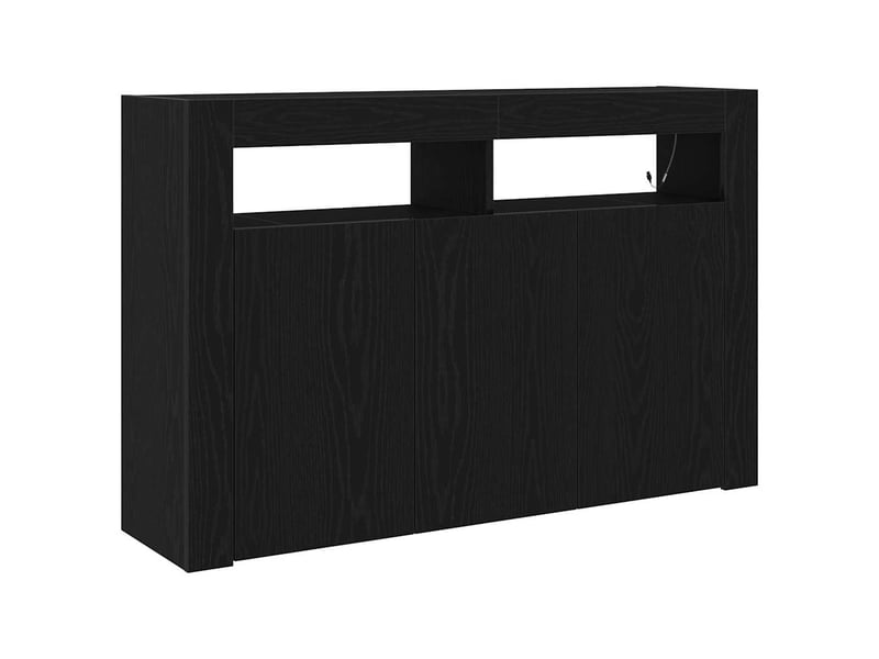 Buffet - bahut - meuble de rangement chêne noir 116 x 30 x 75 cm bois d'ingénierie - Conforama A