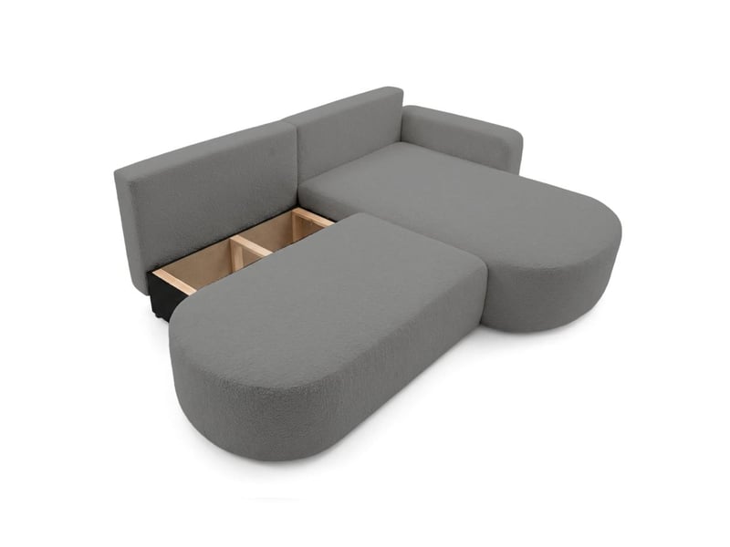  Canapé d'angle max réversible et convertible kiara 5 places en tissu bouclette - gris foncé KIARA - Conforama D