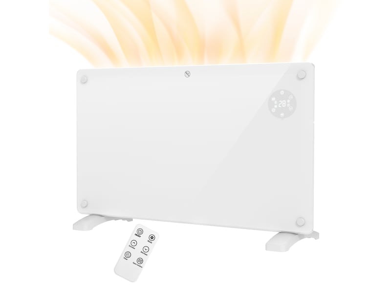 Radiateur électrique au sol ou mural 1500w affichage led, minuterie 24 heures ou hebdomadaire, thermostat, télécommande - Conforama B