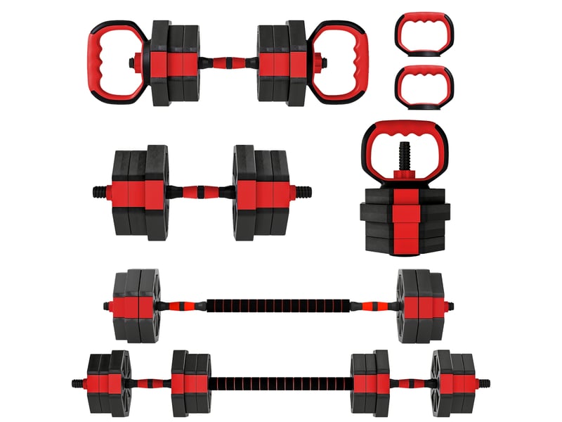 Ensemble d'haltères 6 en 1, réglables jusqu'à 20 kg, pour l'entraînement musculaire à domicile  - Conforama A