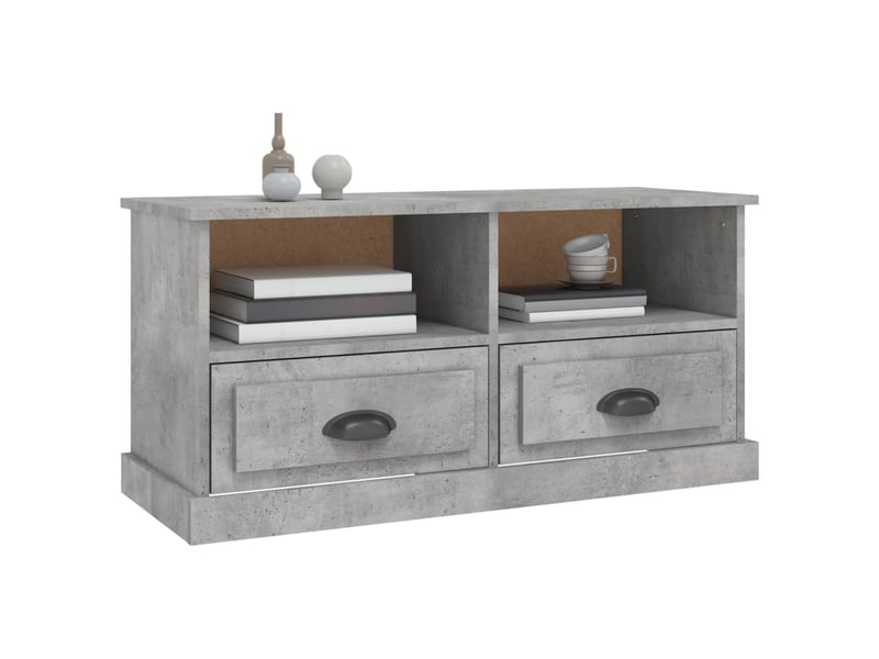  Meuble tv - banc tv - meuble de rangement gris béton 93x35,5x45 cm bois d'ingénierie  - Conforama D