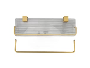 Étagère flottante murale avec barre de serviette, sac de toilette en aluminium acrylique