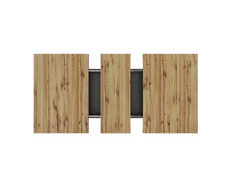  Table à manger télescopique 110-140 × 80 cm, pour 4 à 6 personnes, table avec éclairage led, bois clair  - Conforama E