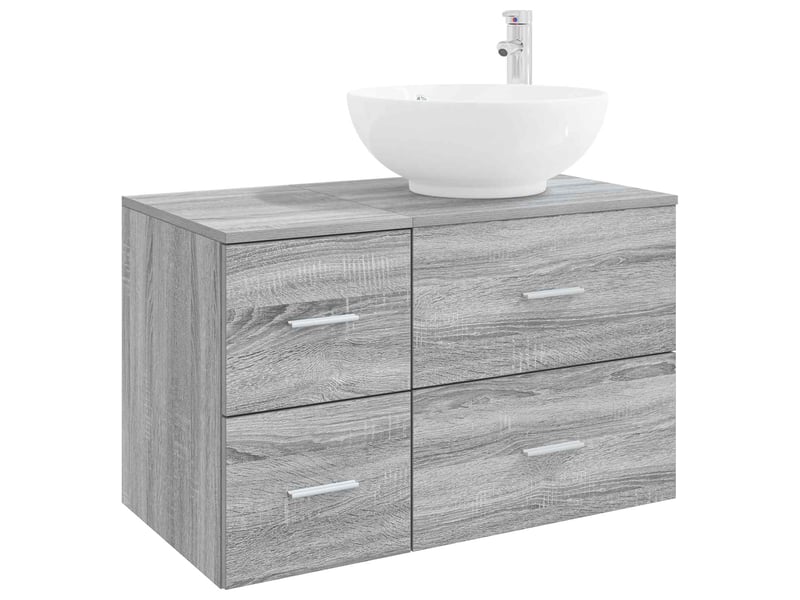 Ensemble de mobilier de salle de bain 2 pc sonoma gris cf64188 - Conforama A