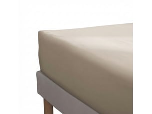 Drap housse 140x190+30 cm percale de coton sable